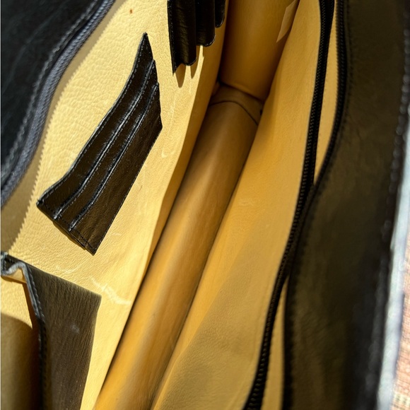 Casa Lopez Black Handmade Genuine Leather Briefcase Bag  - made In Argentina - - Picture 8 of 12
